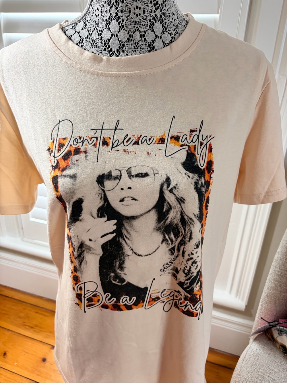 Graphic Tee - Beige "Don't Be a Lady" Women’s Top